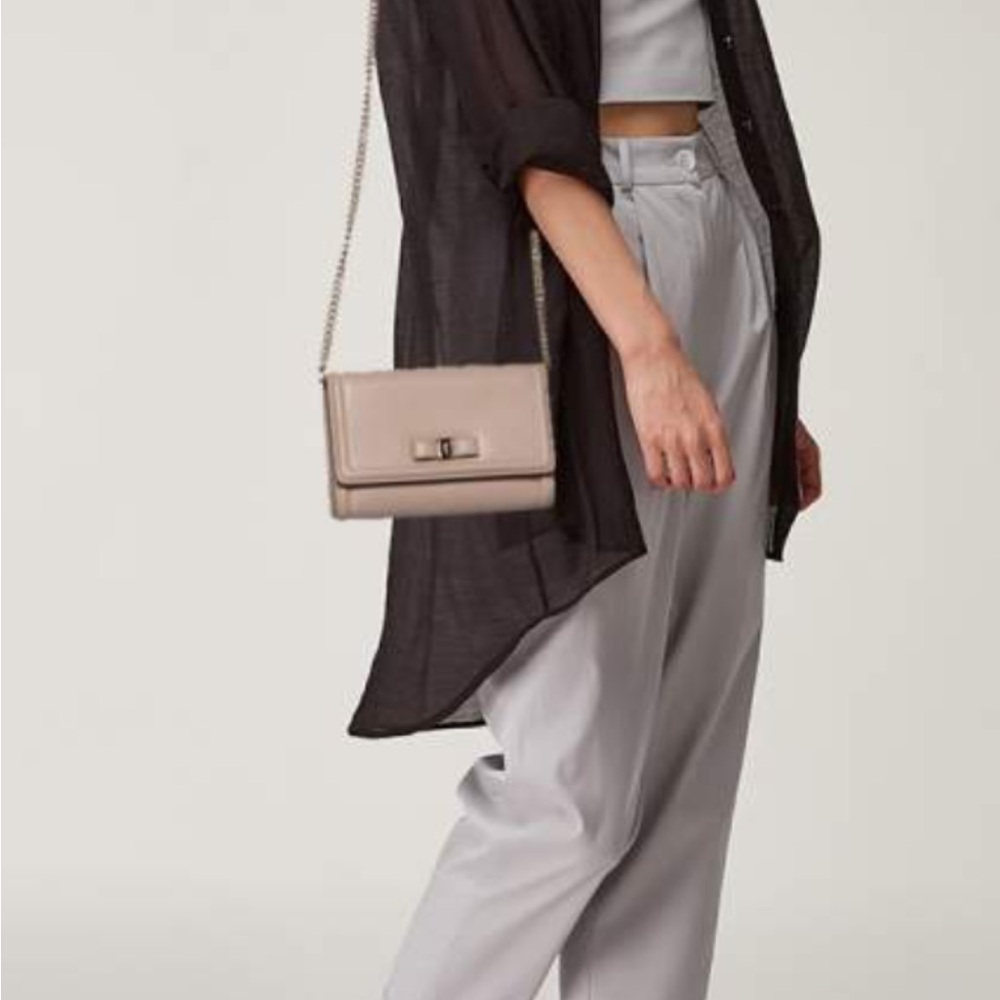 Salvador Ferragamo, Vara Bow Mini Chic Beige Crossbody Bag